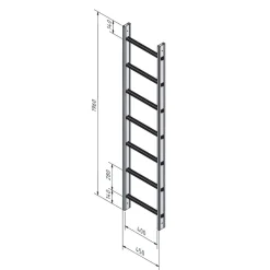 Fasadstege 1960mm ALU