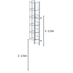 Fasadstege upphöjd 2 - 2,5m inkl fallskydd