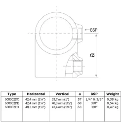 Rörkoppling rak 48,3-42,4mm