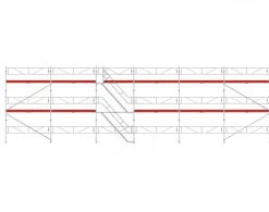 Ställningstrailer med 115m² Ramställning komplett med trappa & sparklist