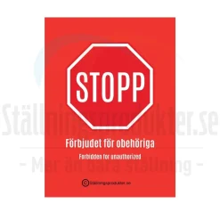 Stoppskylt A4 plast