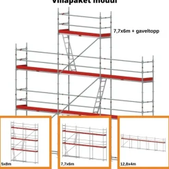 Villapaket modul stål 50m² (2,57m fack)